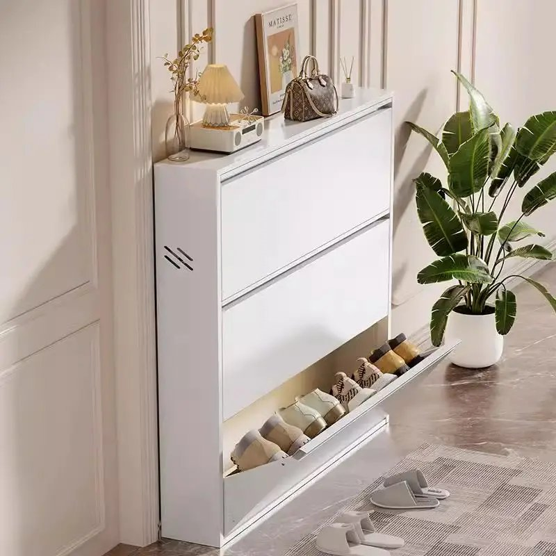 Modern Design Home Use Wall Mounted Entryway Rack Metal Shoe Cabinet