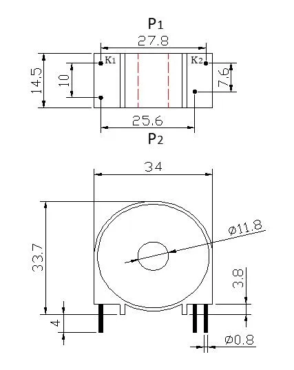 DC Immune Current Transformer Dimensions
