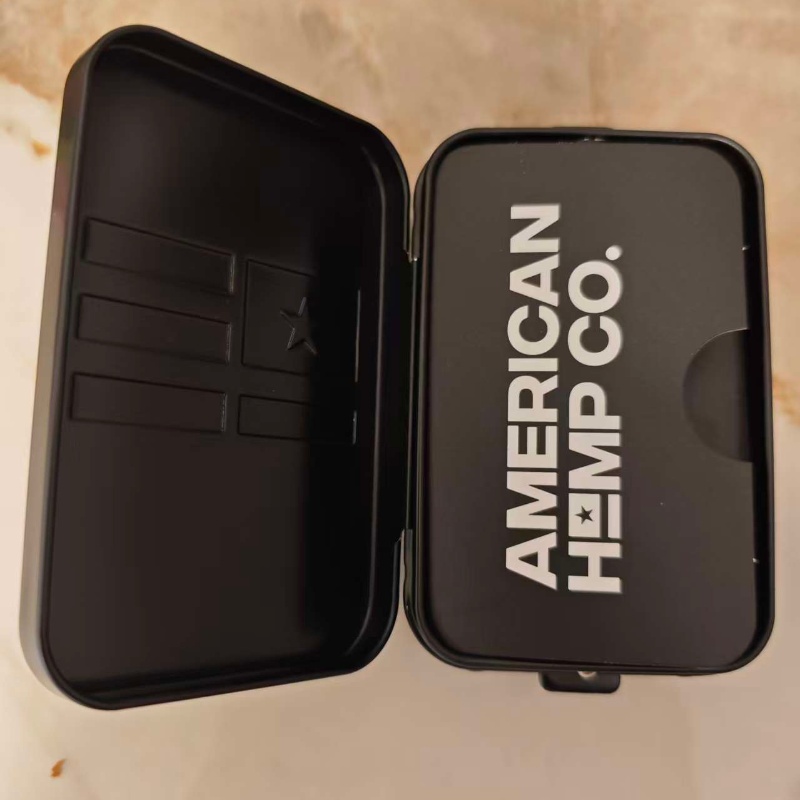 Custom American Hemp Co. Custom Size & Custom Printing Process Child-Resistant Tin Box for Premium Hemp Pre-Rolls Storage Supplier, Company