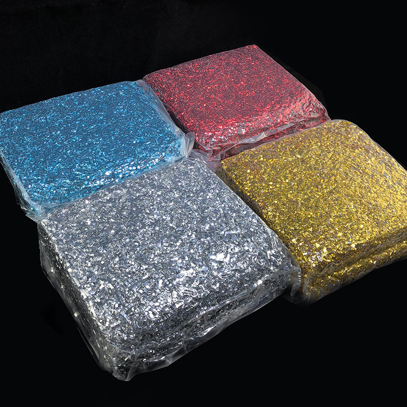 High-Quality Vacuum Compressed Crinkle Cut Paper Shred Filler Metallic Gold Raffia Shredded Paper Gift Basket Box Packaging Stuffing for Wedding Party Manufacturer, Supplier