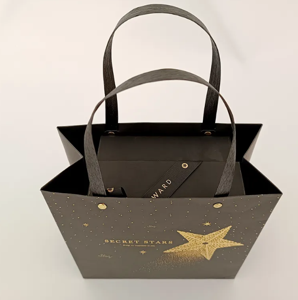 Custom Luxury Paper Packaging Box & Gift Bag with Ribbon