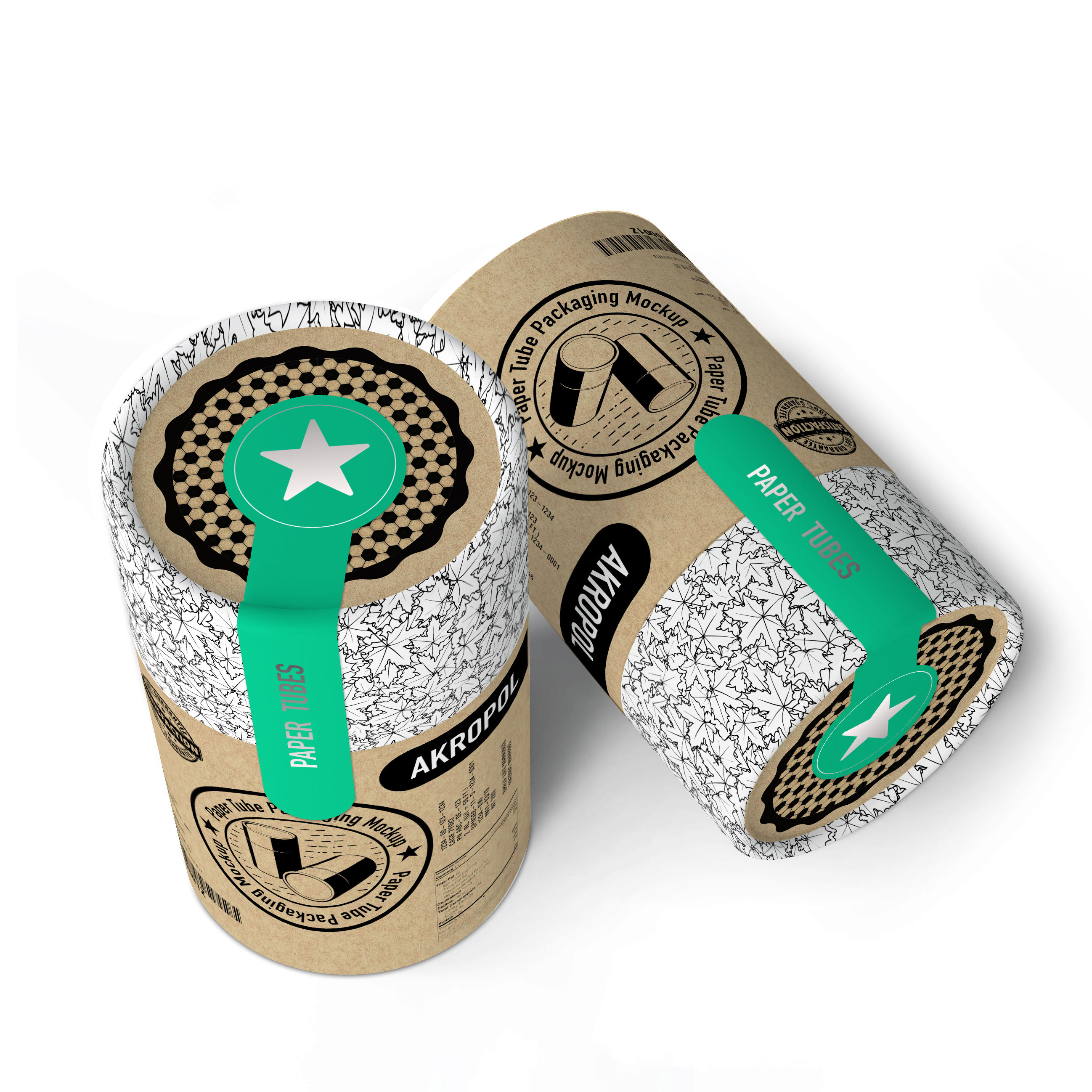 Custom Biodegradable Pre-Roll Tubes: Natural Circular Pattern Cardboard Packaging for Herbal Products