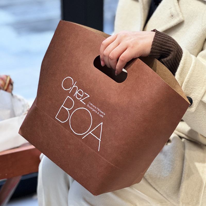 High-Quality Creative Bread Tote Bag with Customized logo Special-shaped Baked Dessert Packing Bag Kraft Paper Packaging Bag Supplier, Factories