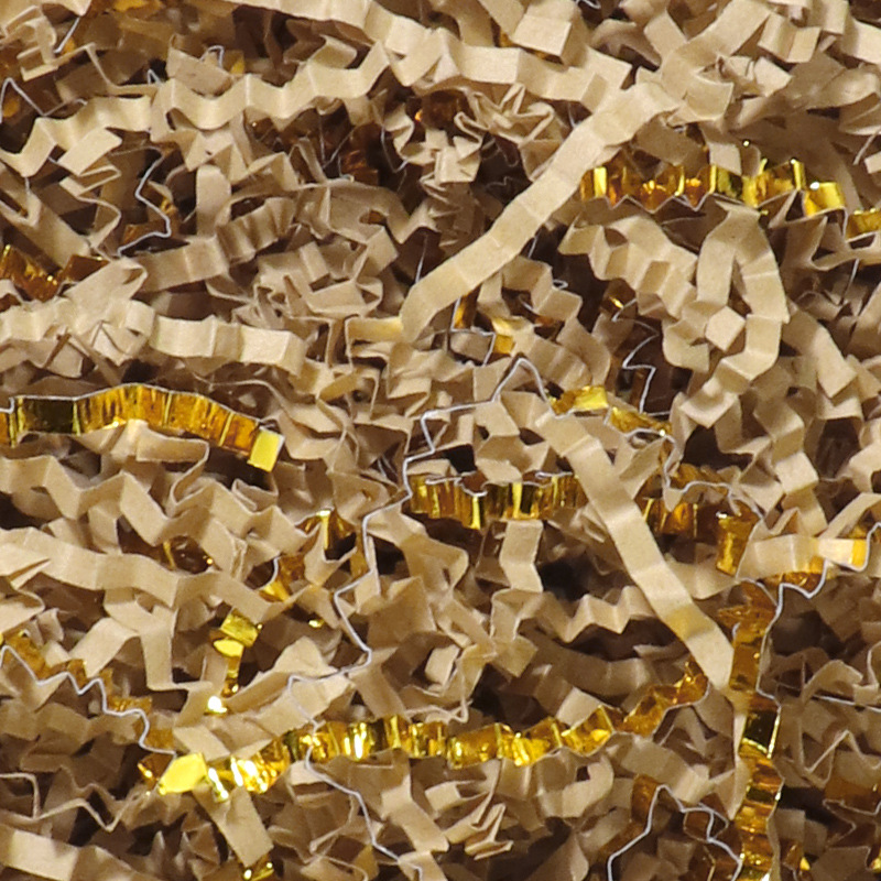 High-Quality Vacuum Compressed Crinkle Cut Paper Shred Filler Metallic Gold Raffia Shredded Paper Gift Basket Box Packaging Stuffing for Wedding Party Manufacturer, Supplier
