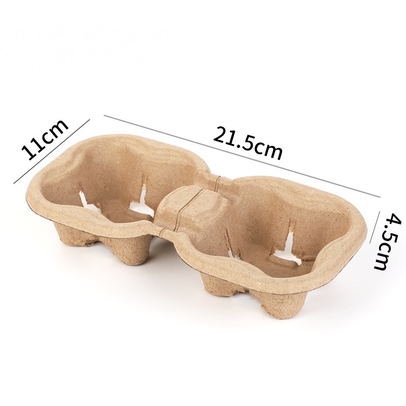 Custom Size Available Eco-Friendly Pulp Molded Coffee Cup Carrier - Biodegradable Multi-Compartment Takeaway Coffee Tray