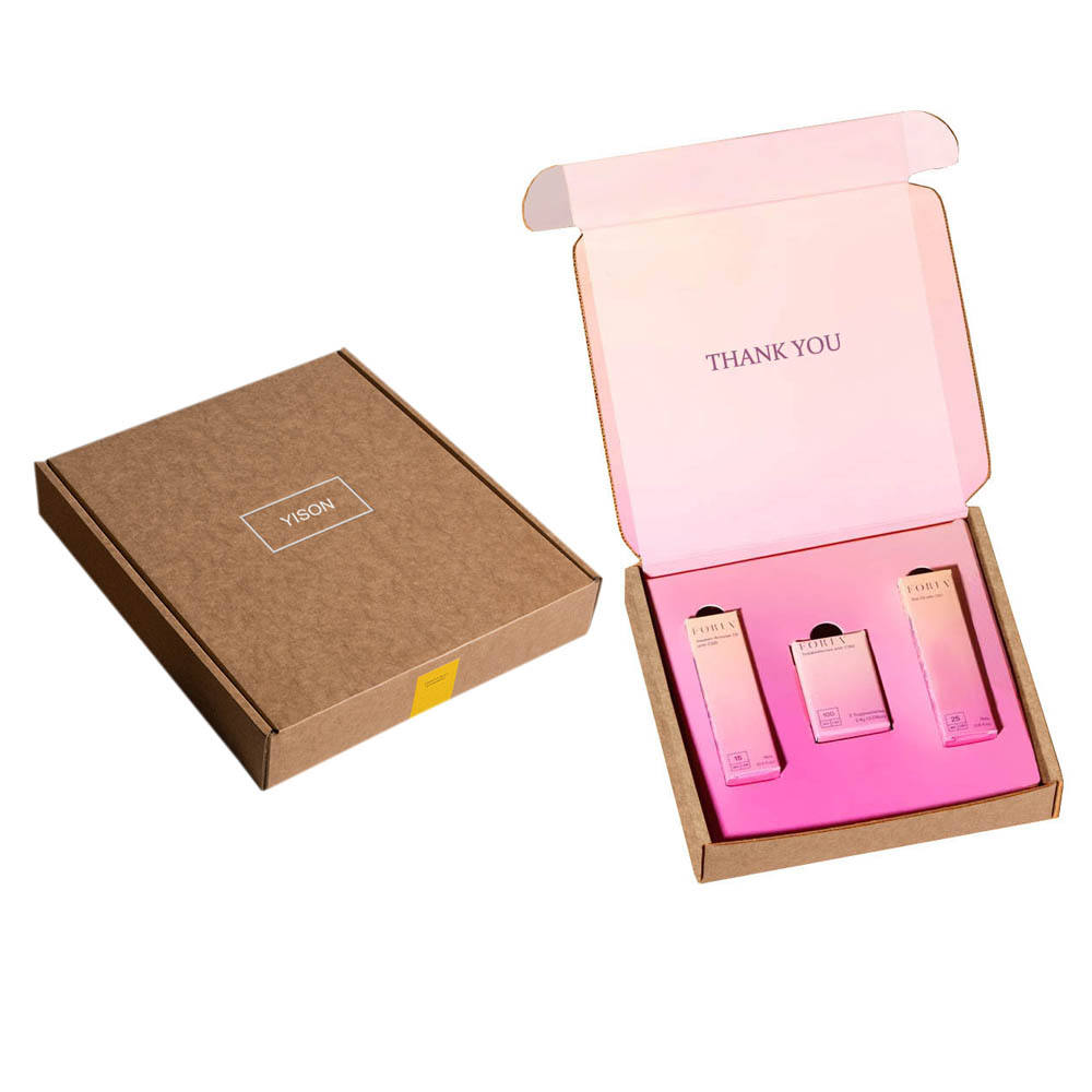 Custom Recyclable Corrugated Cardboard Kraft Paper Packaging Mailer Shipping Paper Boxes Tear Strip Printing Eco-Friendly