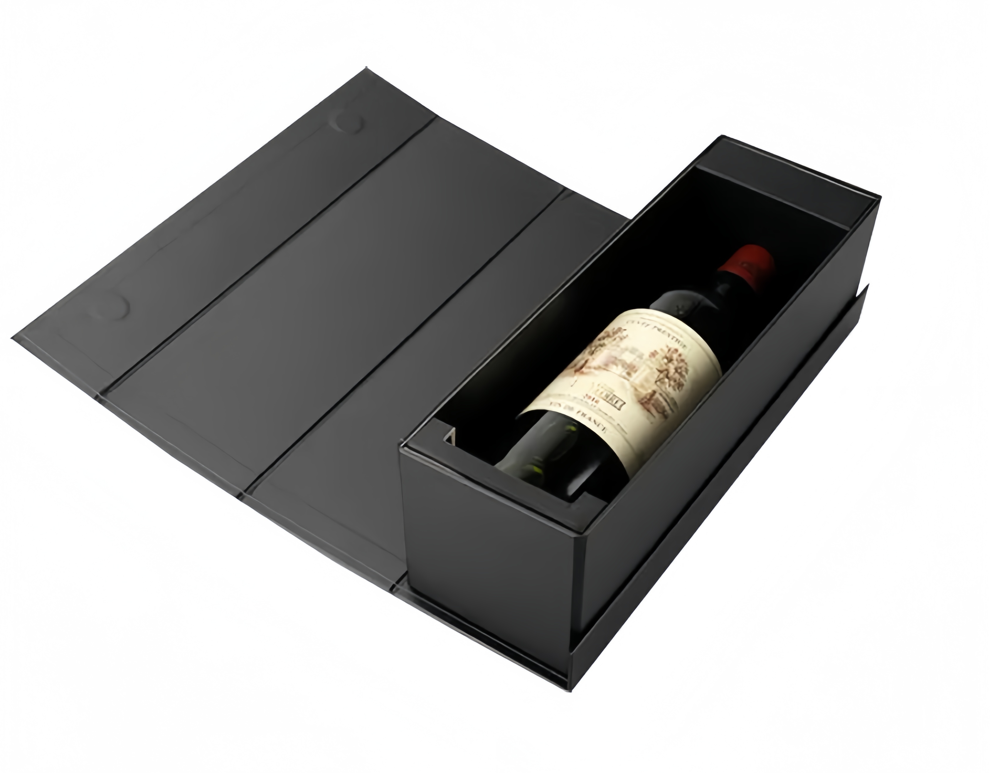 Custom Luxury Black Magnetic Gift Box for Whiskey, Wine, Champagne & Vodka Packaging