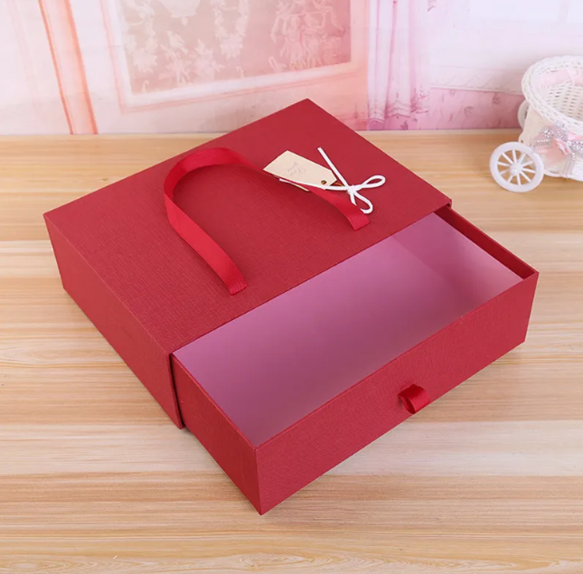 Custom Luxury Rigid Drawer Boxes Custom Drawer Gift Box Packaging Solutions with Handle Manufacturer, Factory