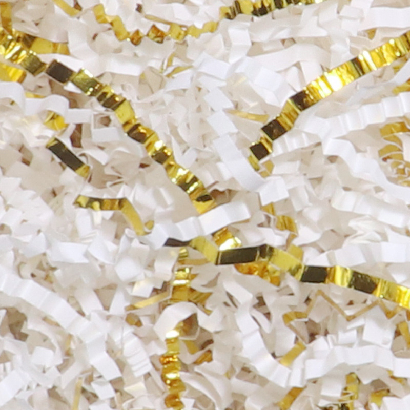 High-Quality Vacuum Compressed Crinkle Cut Paper Shred Filler Metallic Gold Raffia Shredded Paper Gift Basket Box Packaging Stuffing for Wedding Party Manufacturer, Supplier