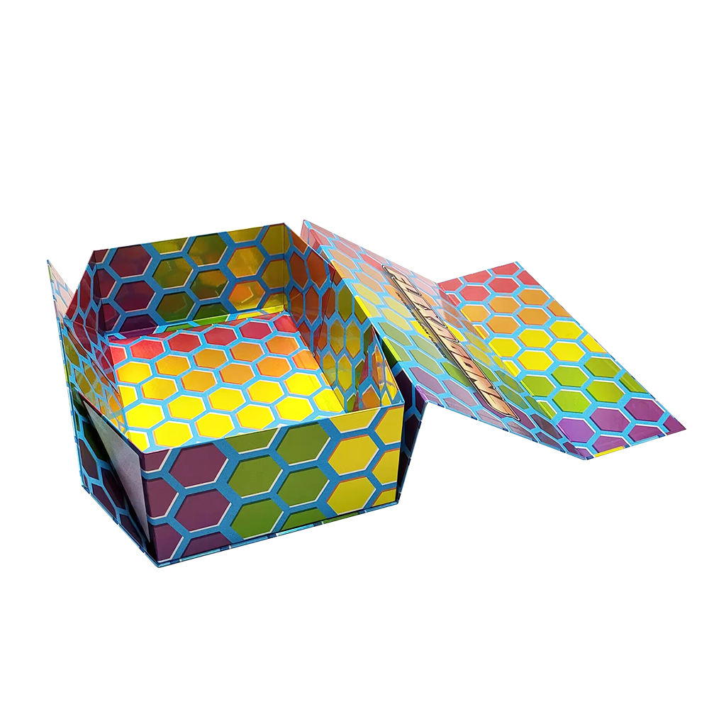 Custom Luxury Magnet Cardboard Paper Laser Printing Holographic Electronic Packaging Boxes Magnetic Closure Folding Storage Box