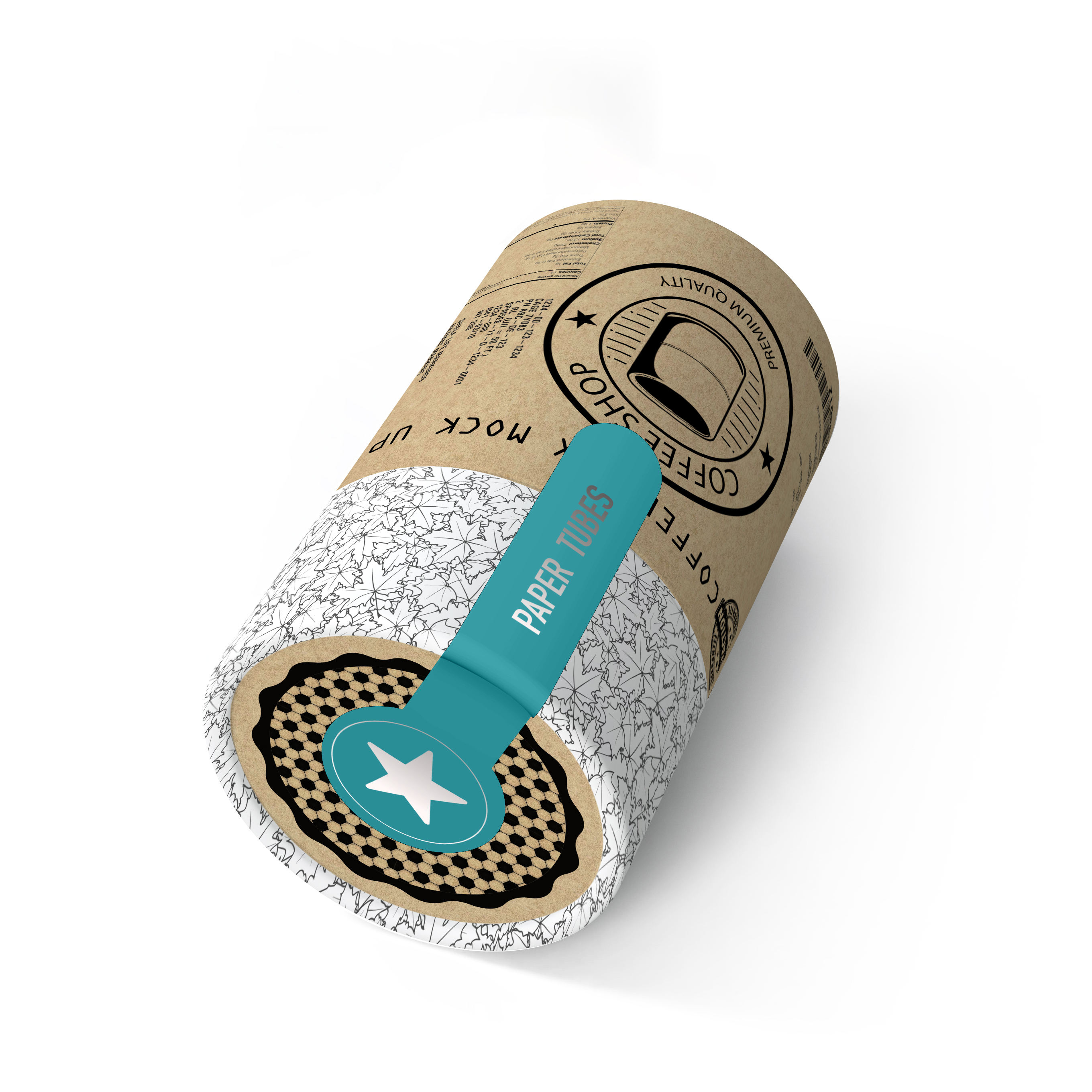 Custom Biodegradable Pre-Roll Tubes: Natural Circular Pattern Cardboard Packaging for Herbal Products