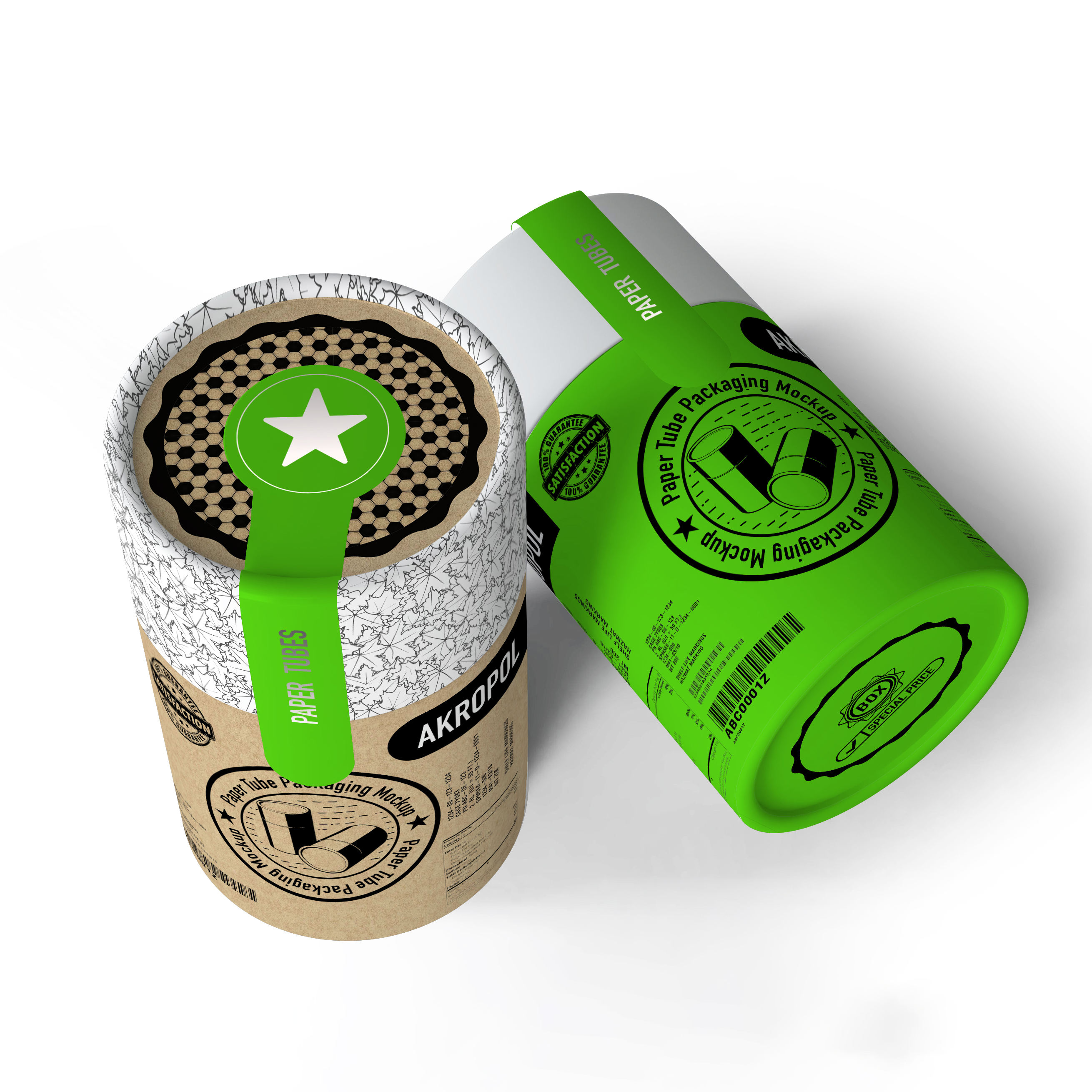 Custom Biodegradable Pre-Roll Tubes: Natural Circular Pattern Cardboard Packaging for Herbal Products