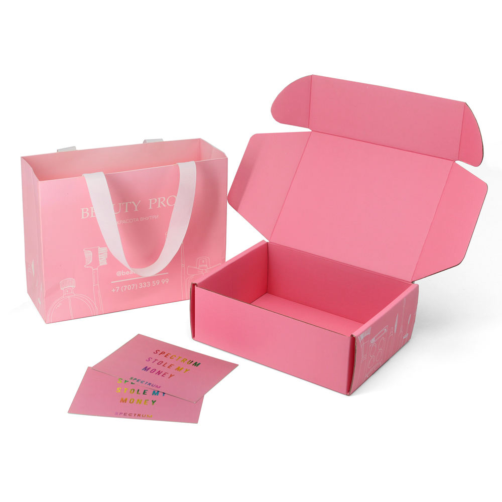 Custom Recyclable Corrugated Cardboard Kraft Paper Packaging Mailer Shipping Paper Boxes Tear Strip Printing Eco-Friendly