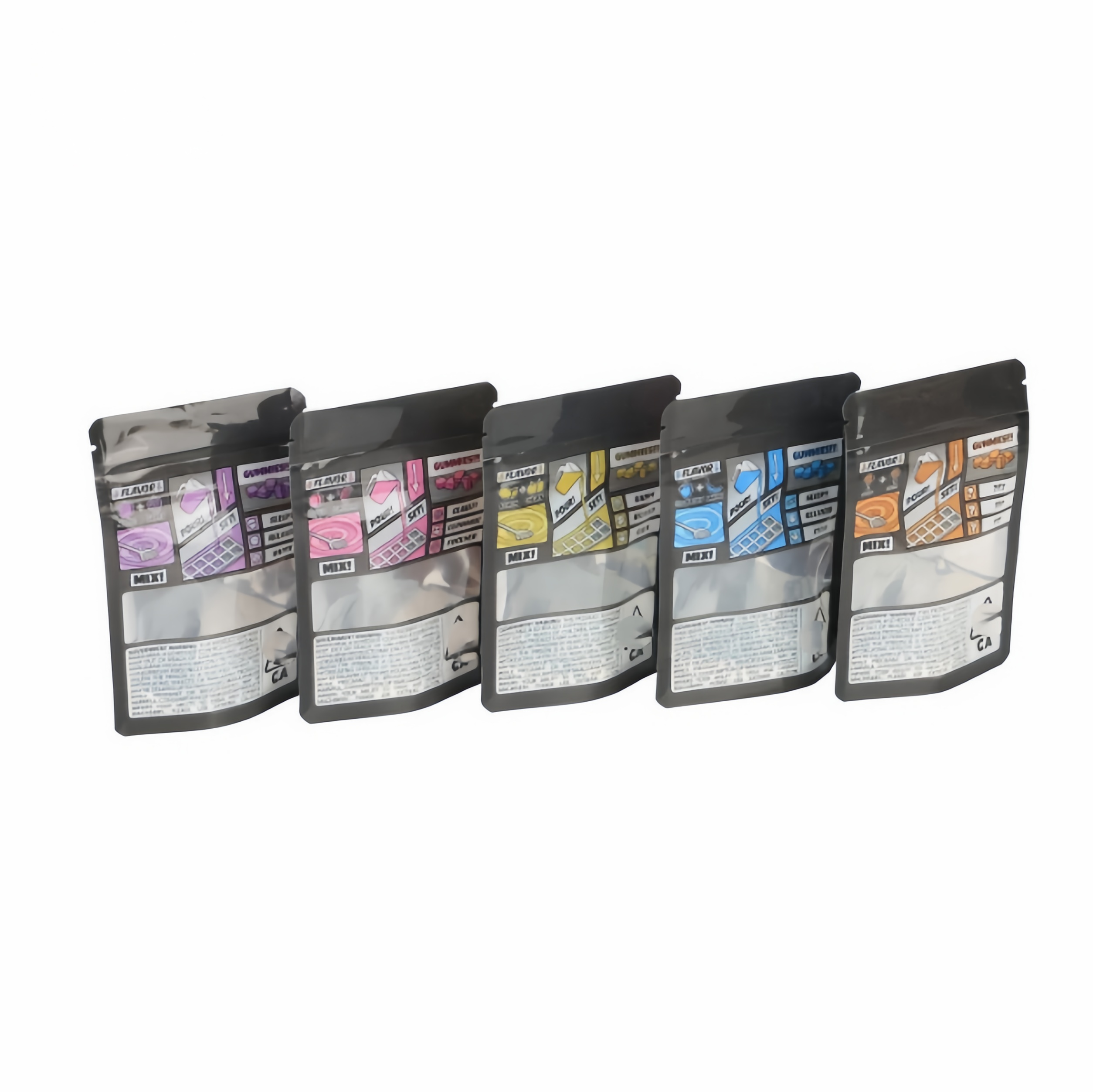 Custom Printed Cannabis Sealable Bags  Windowed Marijuana Gummy Bags  Mylar Marijuana Gummy Bags