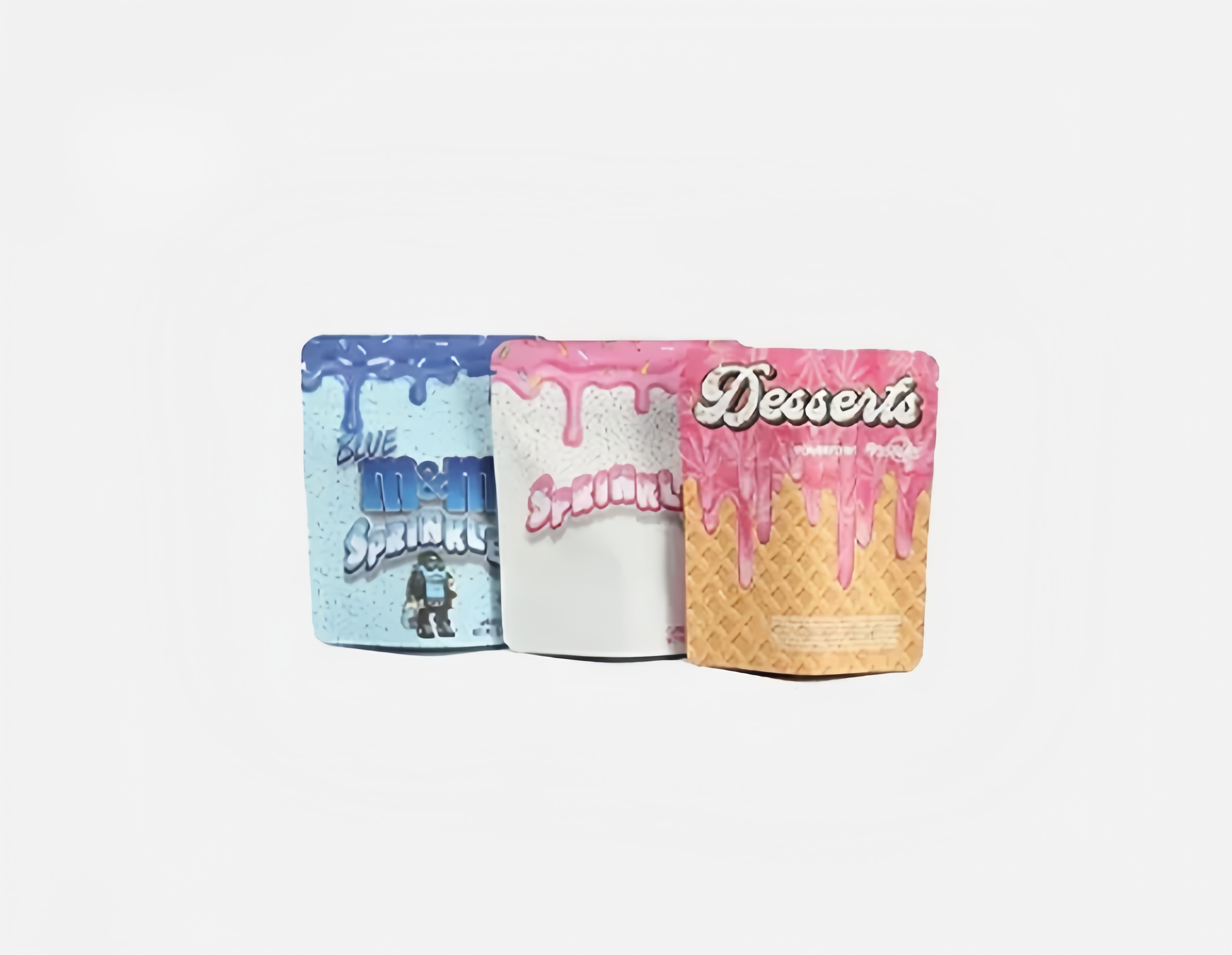 Custom Printed Cannabis Sealable Bags  Windowed Marijuana Gummy Bags  Mylar Marijuana Gummy Bags
