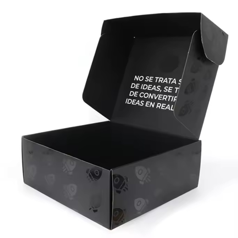 Wholesale Customized fancy-designed black mailer box – luxury corrugated cardboard packaging for clothing shipping, with logo Manufacturers, Factory