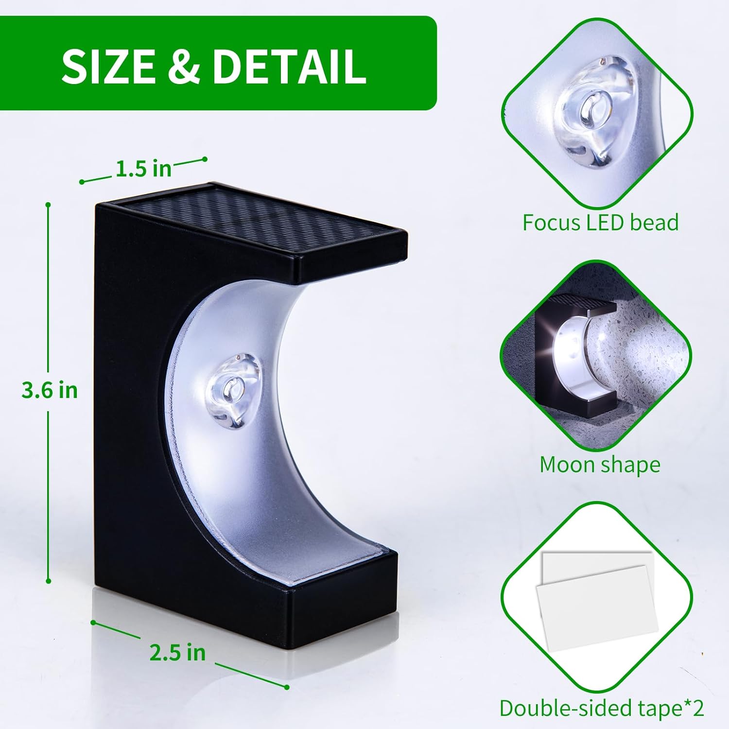 LED Outdoor Solar Step Lights IP65 Waterproof 3500K Daylight Garden Stair Deck Lamps Battery Monocrystalline Landscape RoHS DC