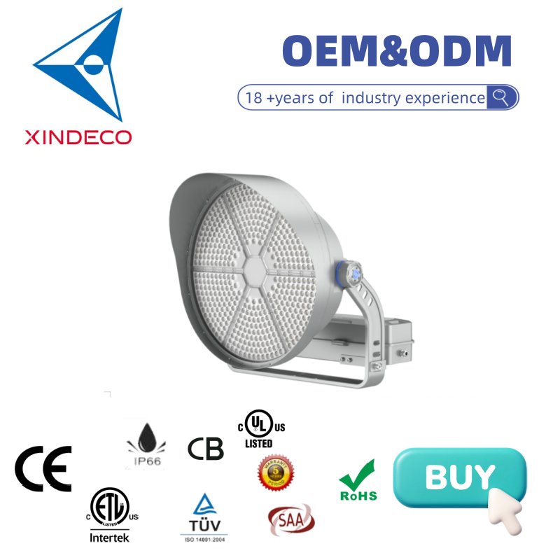 IP66 High Mast LED Light 500W-2400W /TD 5050 Chips Aluminum Alloy 10 Year Warranty Xindeco Outdoor Stadium Floodlight