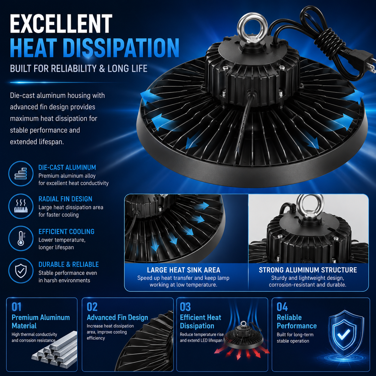Wholesales 3CCT 3Power Switchable 200W Garage UFO Workshop Highbay Lighting Commwecial Industrial Led High Bay Light