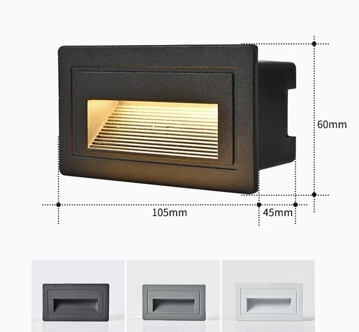 AC85-265V LED Wall Lamp Led Foot Light Waterproof Wall Corner Light Corridor Step Stair Light Rectangle Round Outdoor Aluminum