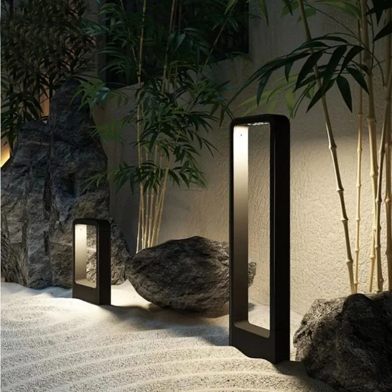 IP65 Waterproof AC Powered Led Garden Lawn Lamp Modern Aluminum Pillar Outdoor Courtyard Landscape Bollards Light