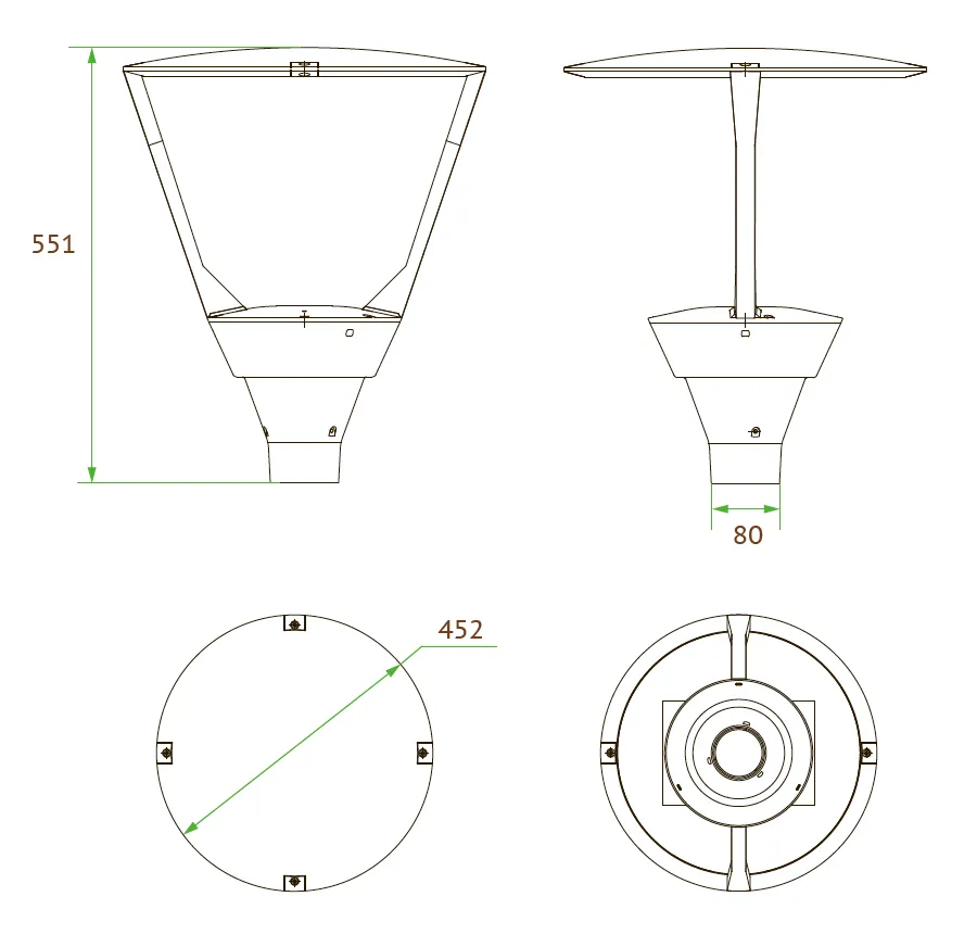 Garden Post Top Light