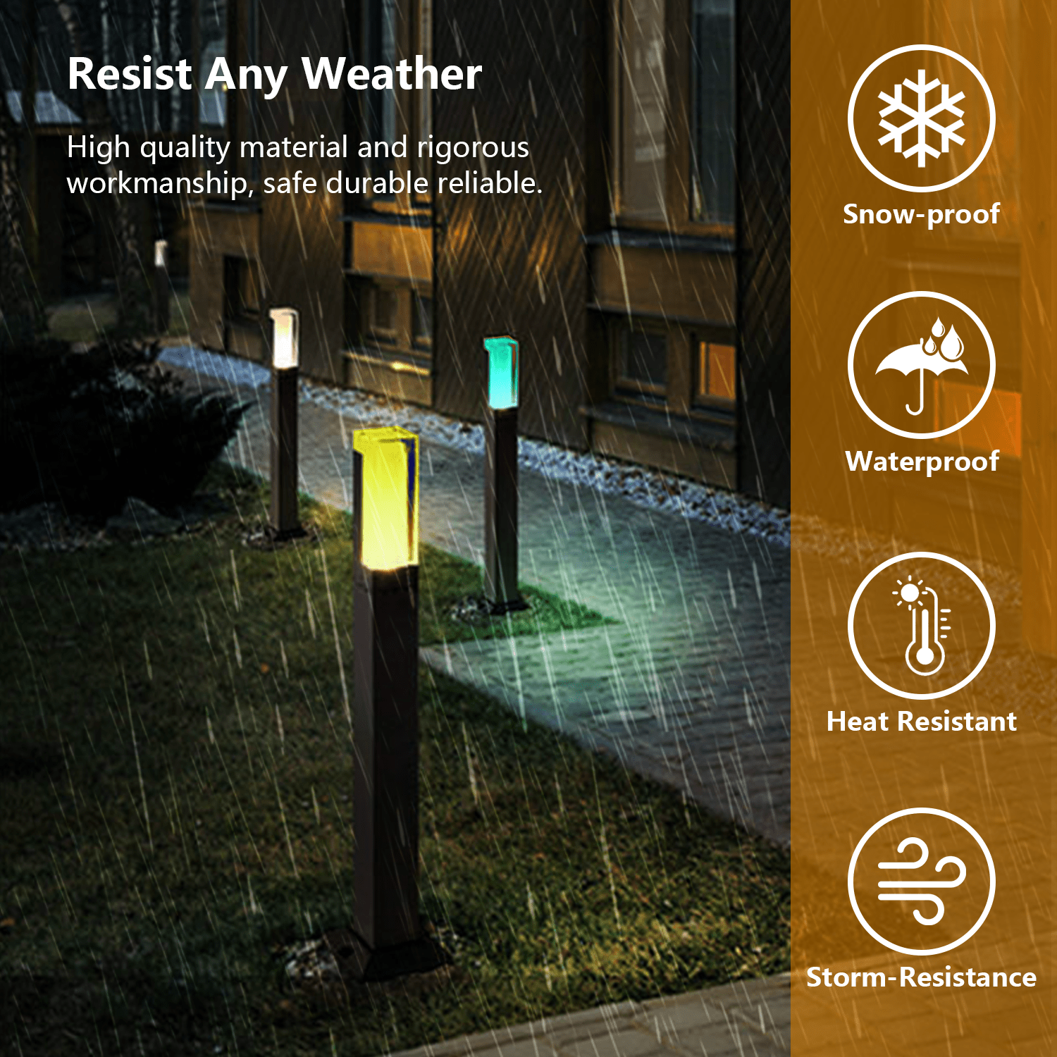 Gouly Smart App Control RGBW LED Bollard Light 6W 24V IP65 Waterproof Outdoor for Garden Pathway Landscape Lighting Decoration