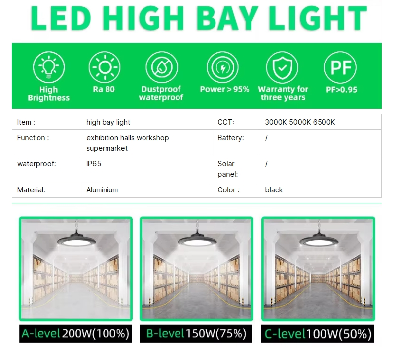 120 Degree 4000K Badminton Court Cheap Linear 100W 150W 240W IP65 LED High Bay Light