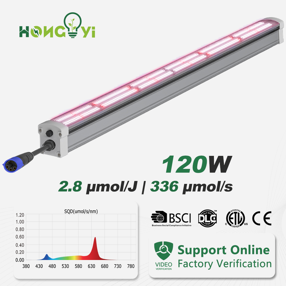 Under Canopy 120W LED Grow Light Aluminum Alloy IP66 Daisy Chain 4FT PPE 3.1 Increase Harvest LED Grow Light