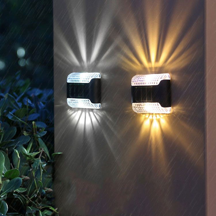 Outdoor Solar LED Step Light up Down Wall Lamp Waterproof for Yard Garden Lawn Patio Pathway Decoration