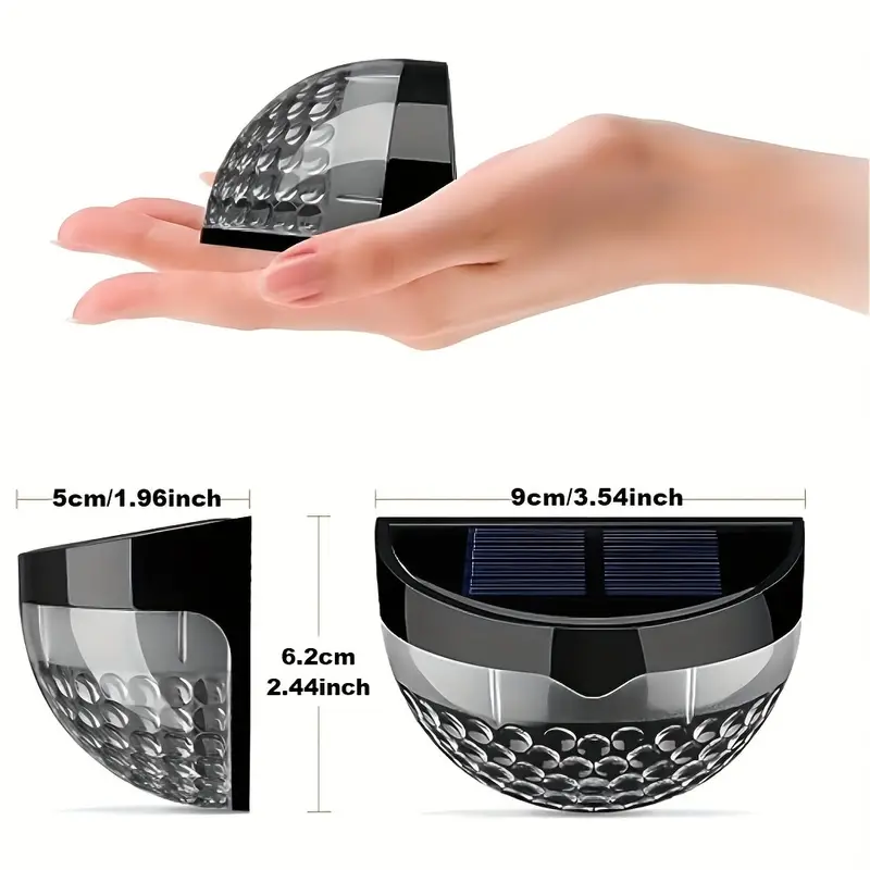Solar Deck Lights Outdoor Solar Step Lights Waterproof Led Solar Lights for Outdoor Stairs Step Fence Yard Patio and Pathway