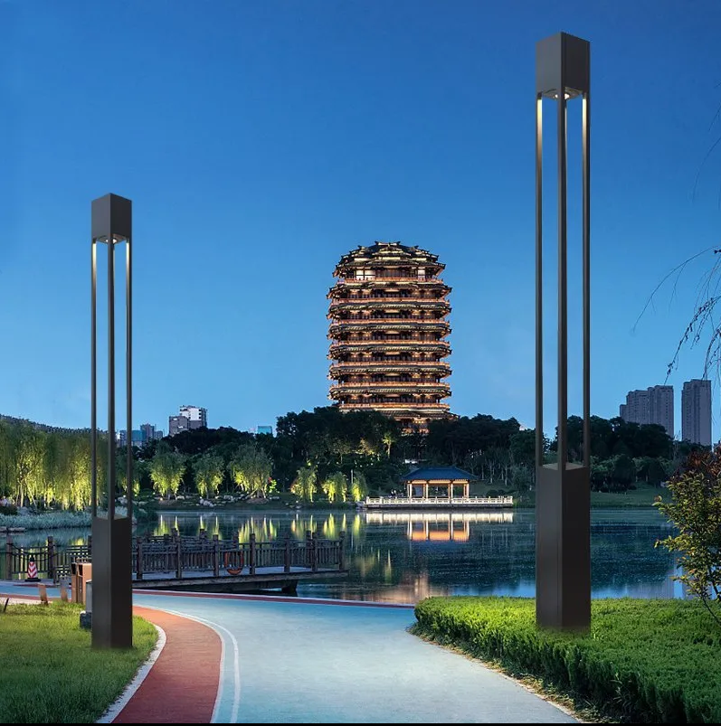 Solar Waterproof IP65 LED Bollard Post Light Die-cast Aluminum Dimmable 5-Year Warranty 120 Beam Angle 5000K/6000K Garden