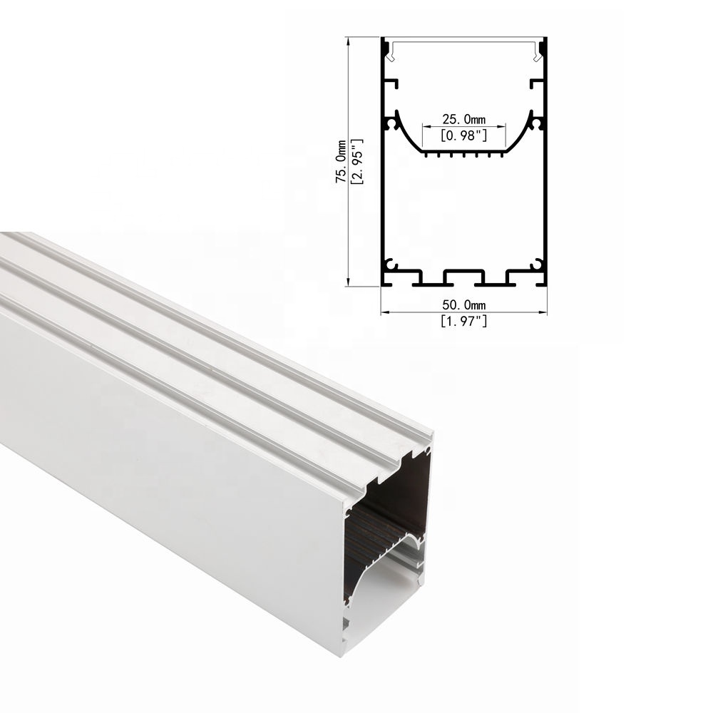 50*75MM Office Ceiling Light LED Aluminum Profile LED Linear Strip Channel Surface Lights For Decorations