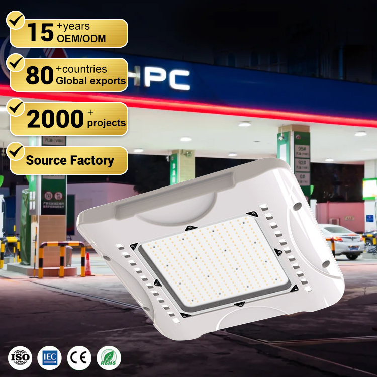 Newest Design High Power Waterproof Industry Parking Garages 100w 150w 200w 240w Led Canopy Light For Gas Station
