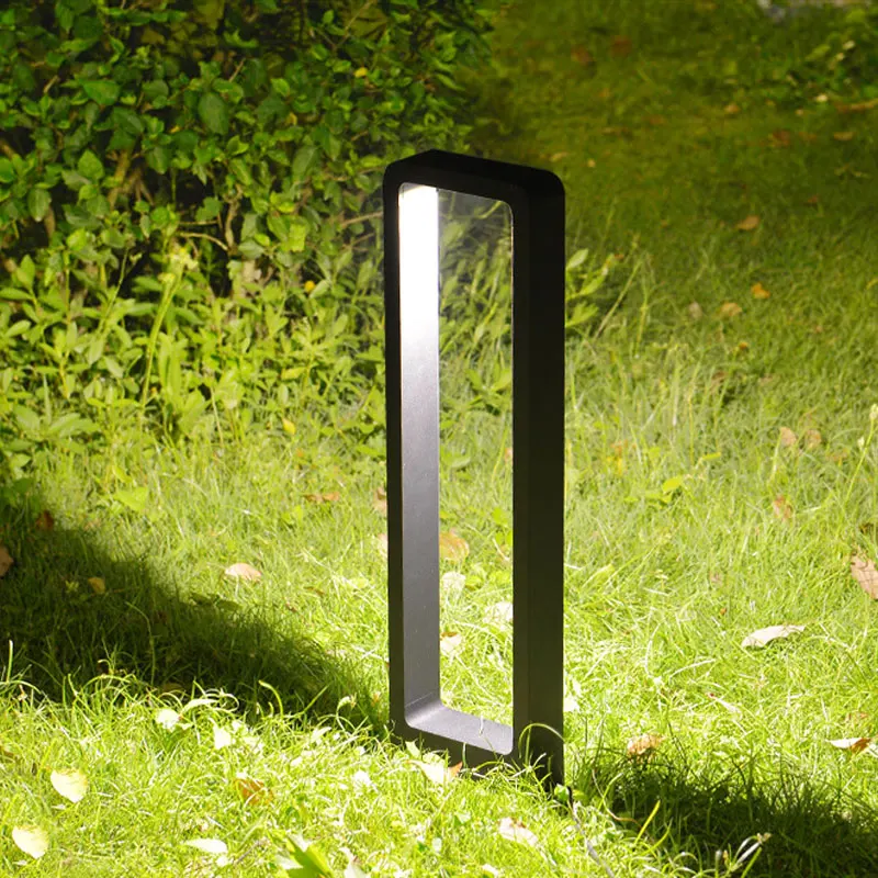 IP65 Waterproof AC Powered Led Garden Lawn Lamp Modern Aluminum Pillar Outdoor Courtyard Landscape Bollards Light