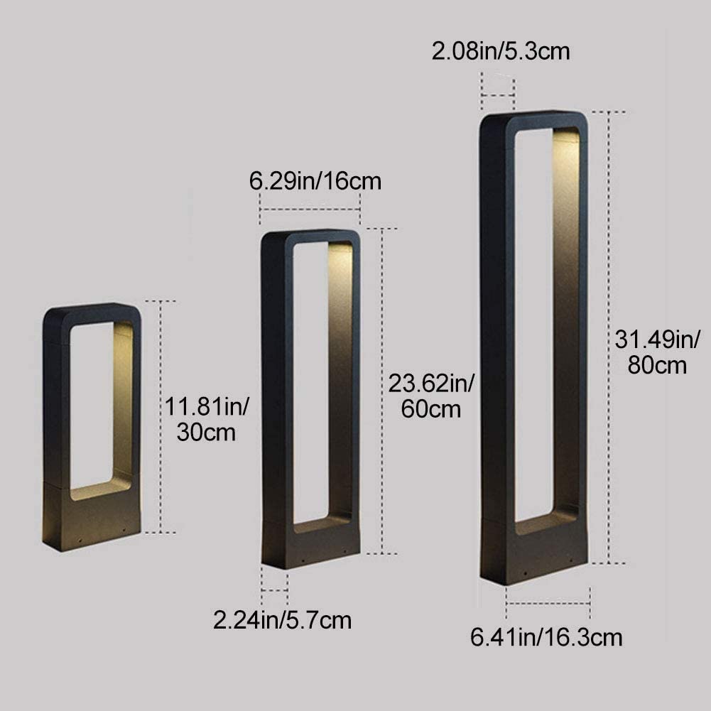 60cm 80cm Waterproof Garden Light Landscape Pathway Modern LED 10W Bollard Post Light Outdoor LED Lawn Light
