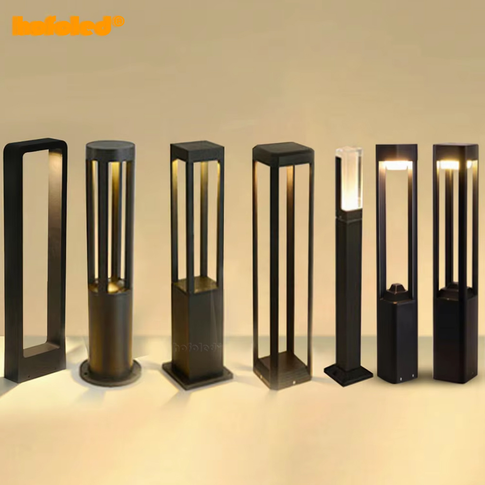 Modern 12W Post Light IP65 Waterproof Pillar Bollard Light Landscape Pathway Outdoor Led Lawn Lamp Garden Lighting