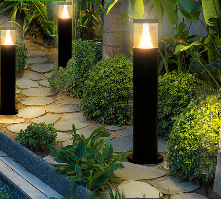 Outdoor IP65 10W LED Landscape Light Bollard with Remote Control AC Powered Europe Stylish Design Lawn Lamp