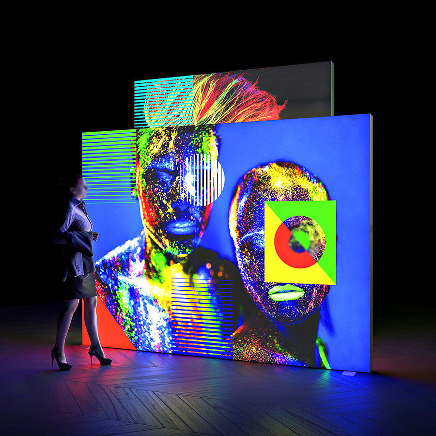 Custom Print Advertising Tool-free Foldable LED SEG Fabric Light Box PVC Frame Backwall Backdrop For Trade Show Exhibition