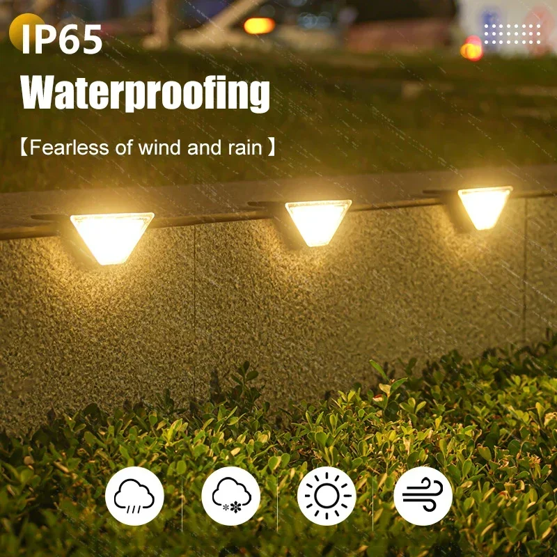 Outdoor Lighting 24 LED Solar Step Lights for Outside 14500 Battery Polysilicon IP65 Waterproof Landscape Solar Wall Deck Lamps
