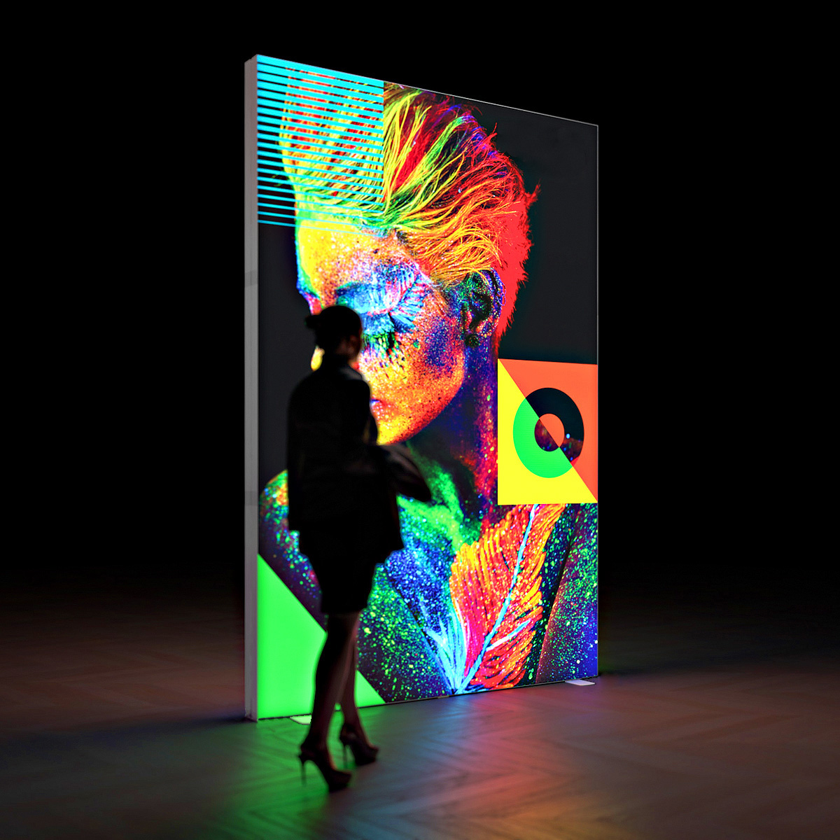 Custom Print Advertising Tool-free Foldable LED SEG Fabric Light Box PVC Frame Backwall Backdrop For Trade Show Exhibition