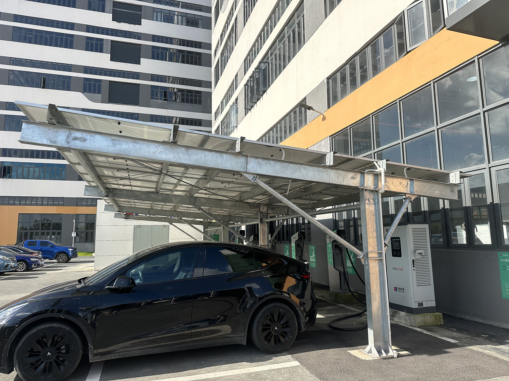 Solar Bus Shelter Mounting Structure C Channel For Public Transit PV Canopy System