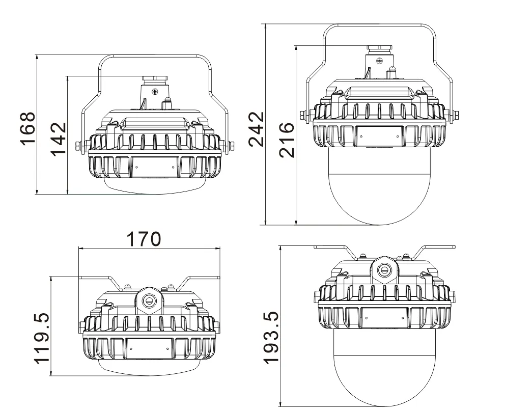 Explosion Proof Light Technical Drawing