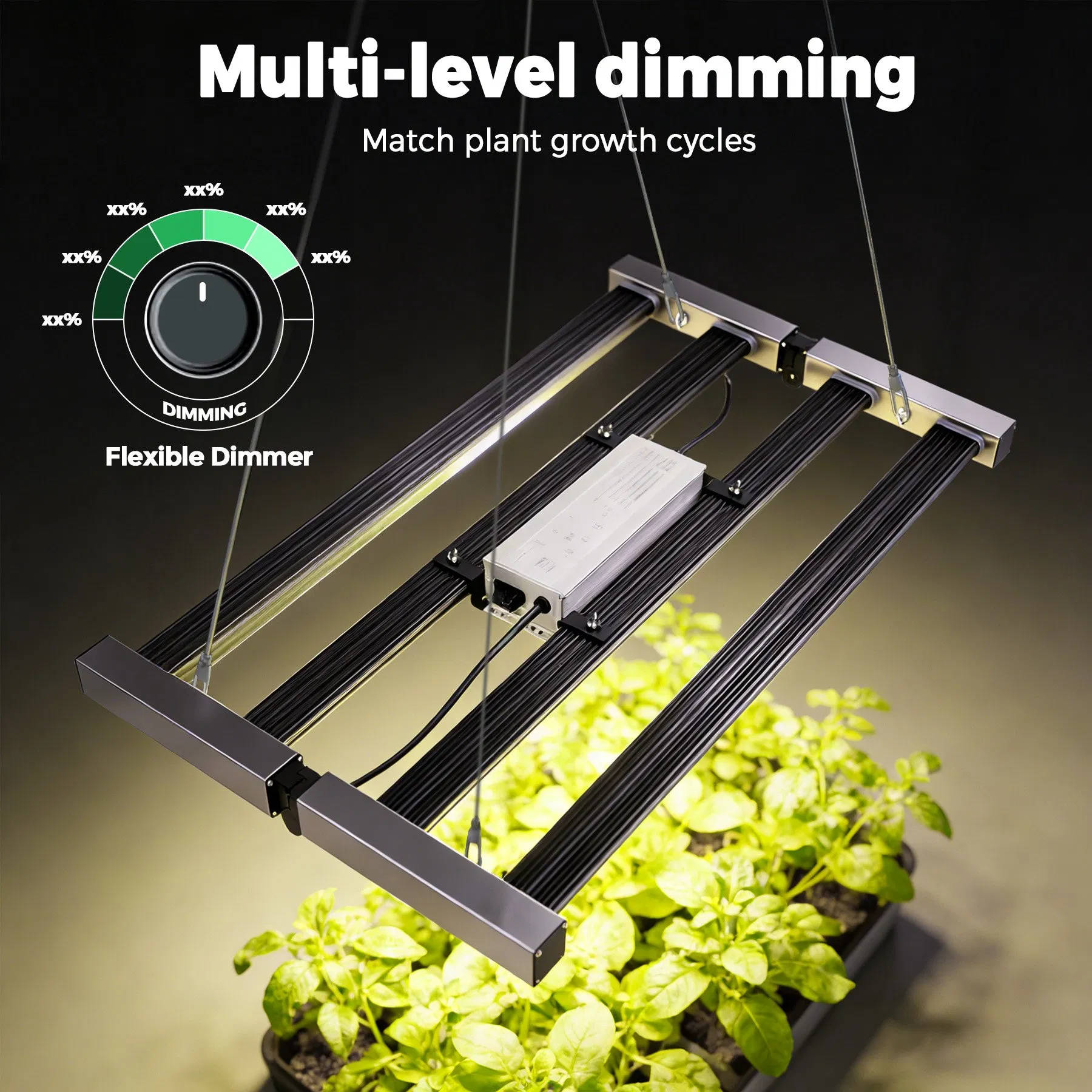 Dimmer Foldable LED Plant Grow Light 240W PPE2.8umo/J High Power Lm301h Full Spectrum