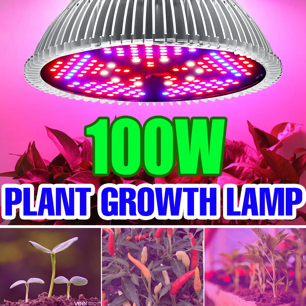 100W LED Plant Grow Light Bulb Full Spectrum for Indoor Plants Hydroponics