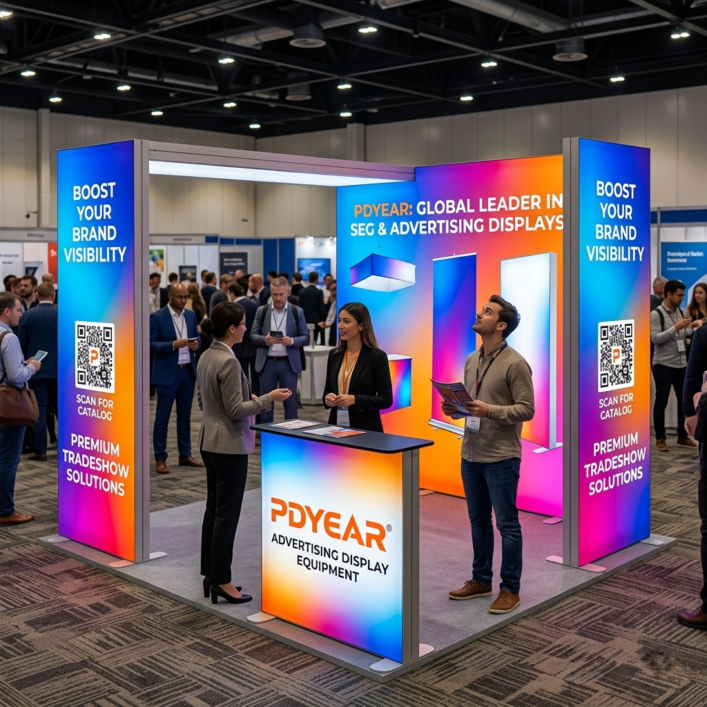 Custom Print Advertising Tool-free Foldable LED SEG Fabric Light Box PVC Frame Backwall Backdrop For Trade Show Exhibition