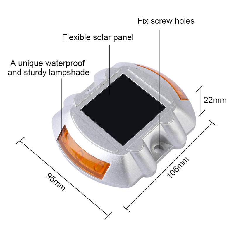 6 Led Reflective Road Stud Solar Powered Driveway Step Dock Lights Marker Solar Pathway Lights Outdoor