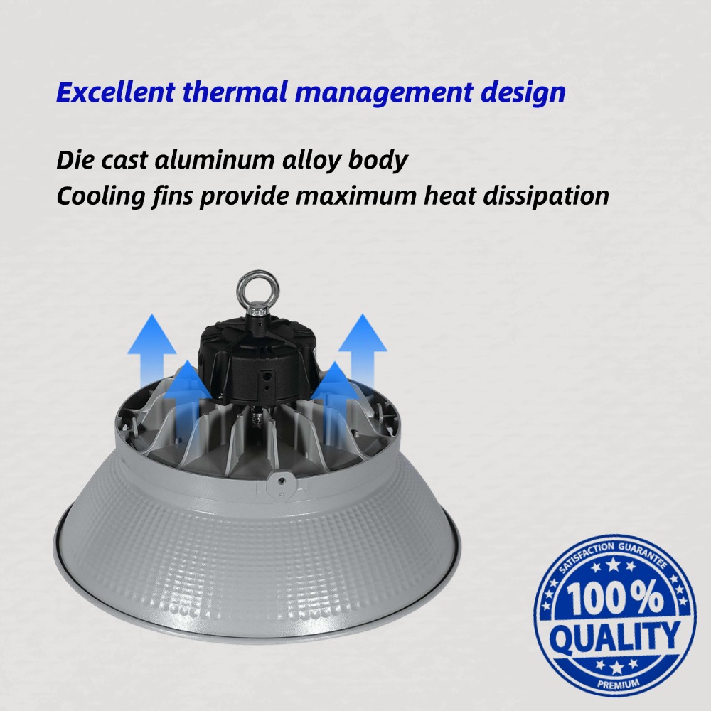 100W 200W 250W High Bay for Commercial Lighting Factory Warehouse UFO Plug Play Shop Lights IP66 Waterproof Aluminum CE