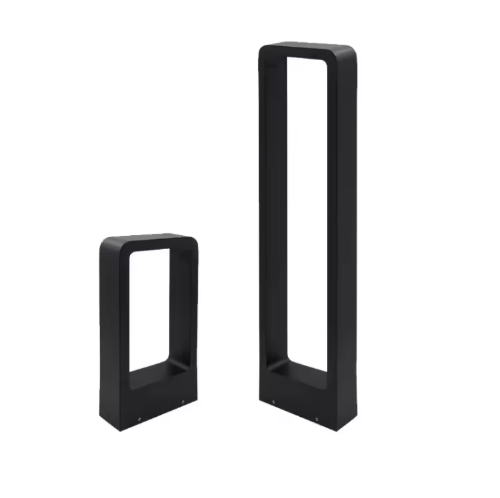 10W IP65 LED Rectangle Bollard Garden Lights Adjustable Color Temp Warm White Outdoor Aluminum Landscape Lighting Lawn Yard