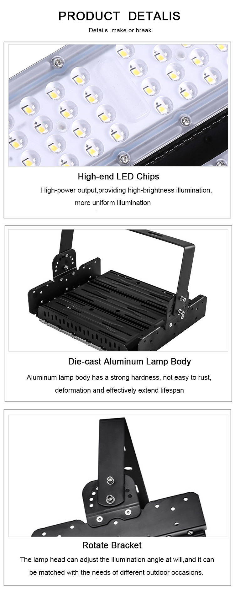 LED Flood Light Dimension